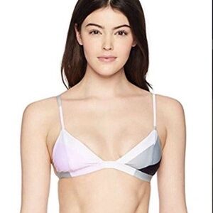 NWT Mara Hoffman Astrid Sage Multi Bikini Top Triangle Swim Beach Size S SM